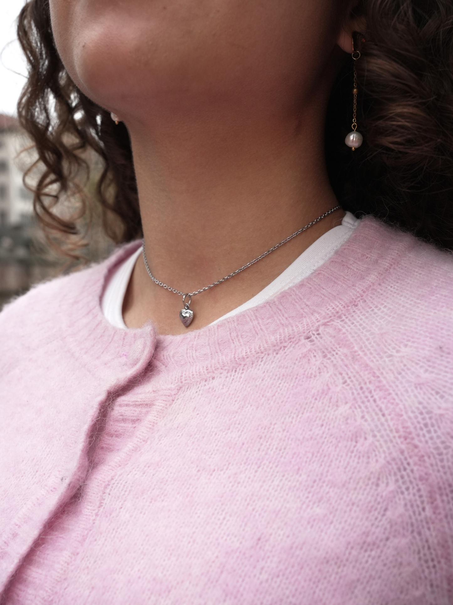 Collier Alice charm cœur acier 316L doré quotidien – Bellora Bijoux