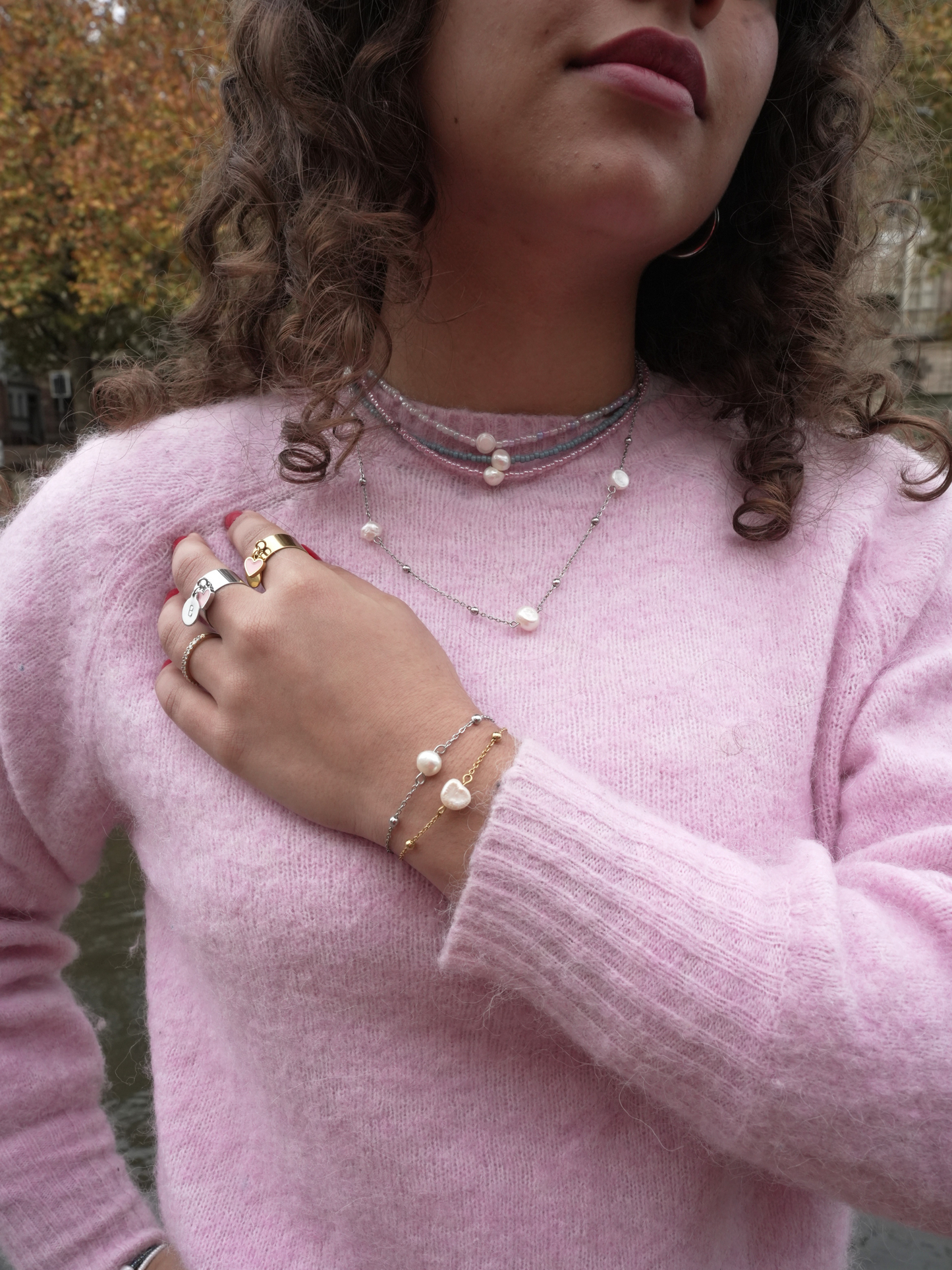 Collier et bracelet Paloma dorés perles assortis – Bellora Bijoux