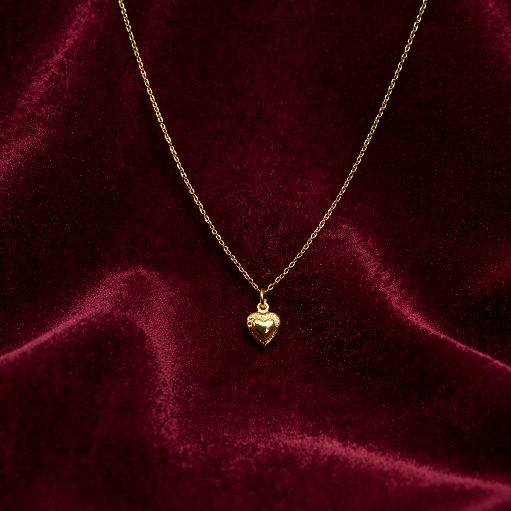 Collier Alice doré charm cœur chaîne fine ; Bellora Bijoux Strasbourg