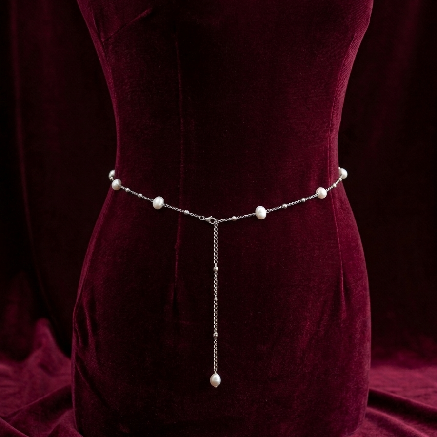 Chaîne de ventre Paloma dorée perles vue alternative – Bellora Bijoux